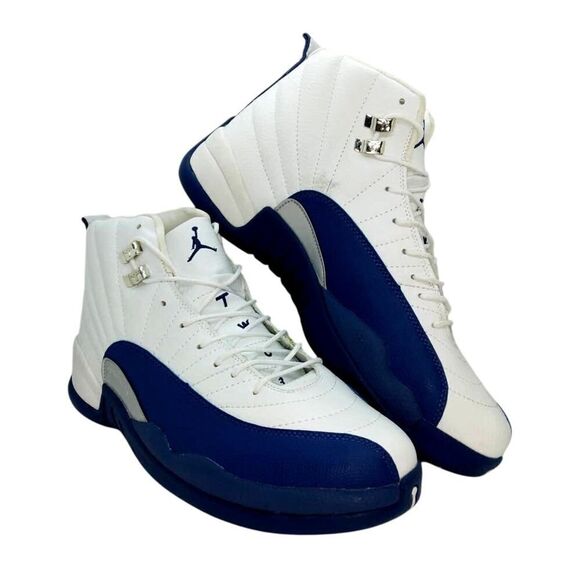 air jordan 12 navy blue and white